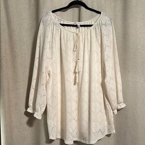 Rafaella Cream Lace Tunic Top
